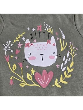 Lupilu Baby Green Kitty Print Zip-Up Jacket